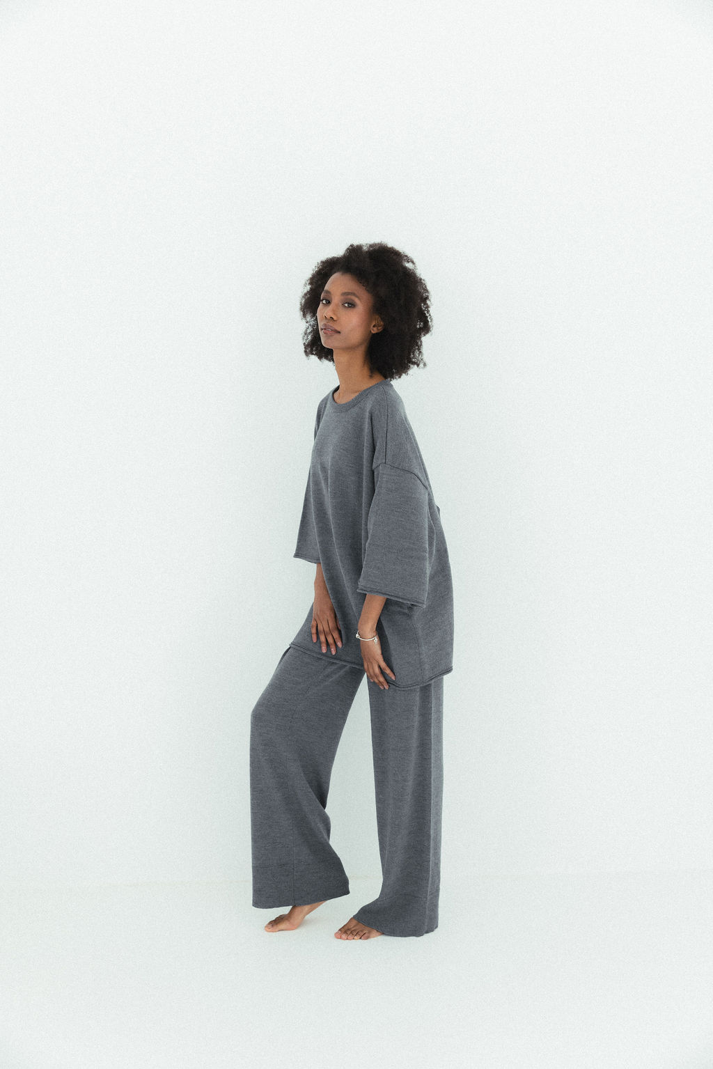 MÓRE Merino Strickhose anthrazit – Bild 4